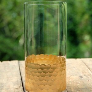 Gold Honeycomb Base Cylinder Vases