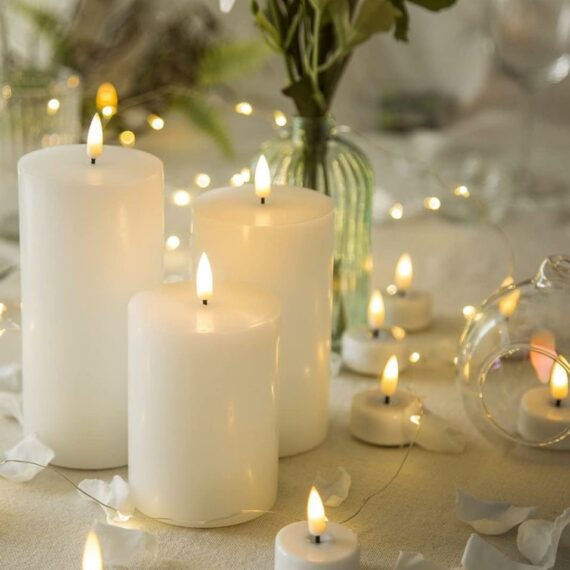 LED Wax Pillar Candles