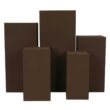 Brown Square Pedestal Set - 5 Pieces