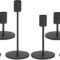 Modern Petite Matte Black Taper Candle Holder Trio
