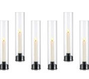 1in Black Matte Taper w/ Chimney Vase - Trio