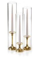 Petite Silver Taper w/ Ribbed Chimney Vase - Trio