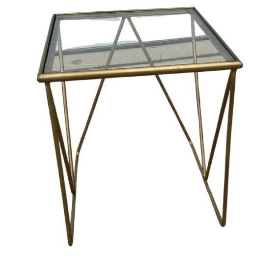 Gold Square Hairpin End Table Set - 3 Pieces