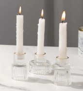 Crystal Taper Candle Holder - Trio
